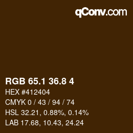 Color code: RGB 65.1 36.8 4 | qconv.com