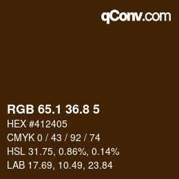 Color code: RGB 65.1 36.8 5 | qconv.com