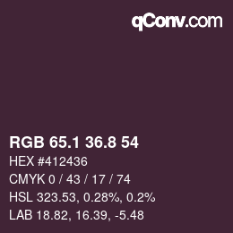 カラーコード: RGB 65.1 36.8 54 | qconv.com