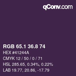 カラーコード: RGB 65.1 36.8 74 | qconv.com