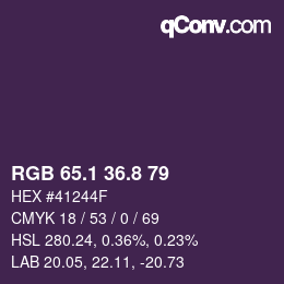 カラーコード: RGB 65.1 36.8 79 | qconv.com