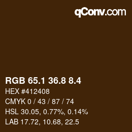 カラーコード: RGB 65.1 36.8 8.4 | qconv.com