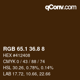 Color code: RGB 65.1 36.8 8 | qconv.com