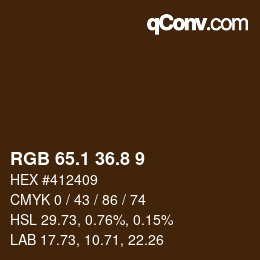 Color code: RGB 65.1 36.8 9 | qconv.com