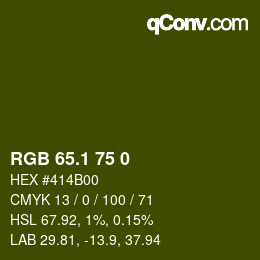 カラーコード: RGB 65.1 75 0 | qconv.com