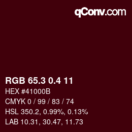 カラーコード: RGB 65.3 0.4 11 | qconv.com