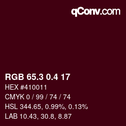 カラーコード: RGB 65.3 0.4 17 | qconv.com