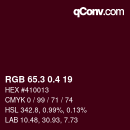 カラーコード: RGB 65.3 0.4 19 | qconv.com