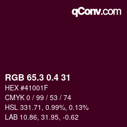 カラーコード: RGB 65.3 0.4 31 | qconv.com