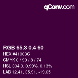 カラーコード: RGB 65.3 0.4 60 | qconv.com