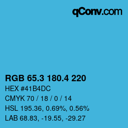 カラーコード: RGB 65.3 180.4 220 | qconv.com
