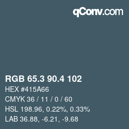 カラーコード: RGB 65.3 90.4 102 | qconv.com