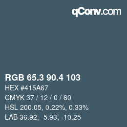 カラーコード: RGB 65.3 90.4 103 | qconv.com