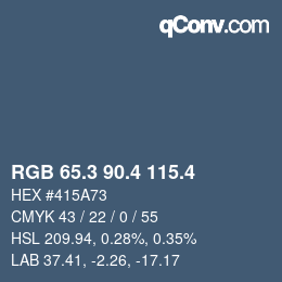 カラーコード: RGB 65.3 90.4 115.4 | qconv.com