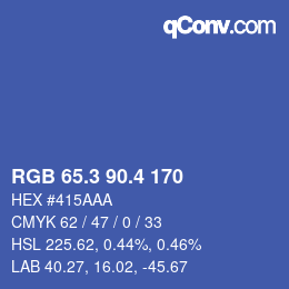 カラーコード: RGB 65.3 90.4 170 | qconv.com