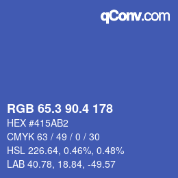 カラーコード: RGB 65.3 90.4 178 | qconv.com