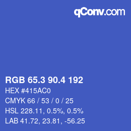カラーコード: RGB 65.3 90.4 192 | qconv.com