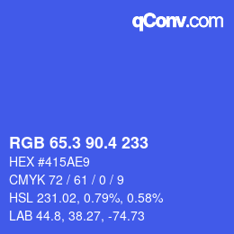 カラーコード: RGB 65.3 90.4 233 | qconv.com