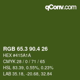 カラーコード: RGB 65.3 90.4 26 | qconv.com