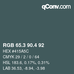 カラーコード: RGB 65.3 90.4 92 | qconv.com