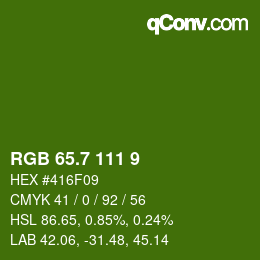 カラーコード: RGB 65.7 111 9 | qconv.com
