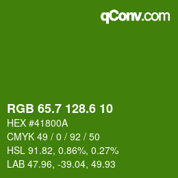 カラーコード: RGB 65.7 128.6 10 | qconv.com