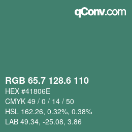 カラーコード: RGB 65.7 128.6 110 | qconv.com
