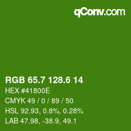 カラーコード: RGB 65.7 128.6 14 | qconv.com