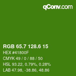 カラーコード: RGB 65.7 128.6 15 | qconv.com