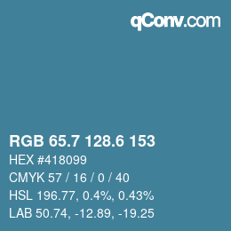 カラーコード: RGB 65.7 128.6 153 | qconv.com