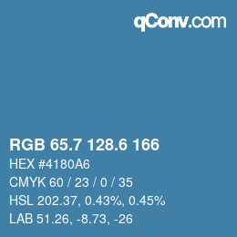 カラーコード: RGB 65.7 128.6 166 | qconv.com