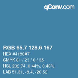 カラーコード: RGB 65.7 128.6 167 | qconv.com
