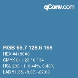 カラーコード: RGB 65.7 128.6 168 | qconv.com