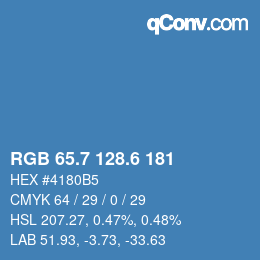 カラーコード: RGB 65.7 128.6 181 | qconv.com