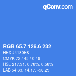 カラーコード: RGB 65.7 128.6 232 | qconv.com