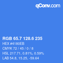 カラーコード: RGB 65.7 128.6 235 | qconv.com