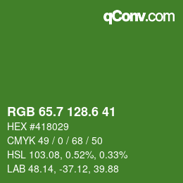 カラーコード: RGB 65.7 128.6 41 | qconv.com