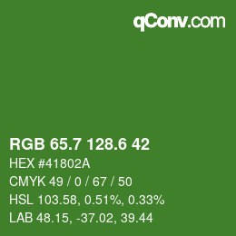 カラーコード: RGB 65.7 128.6 42 | qconv.com