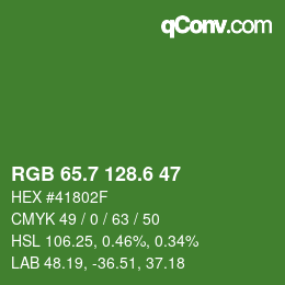 カラーコード: RGB 65.7 128.6 47 | qconv.com