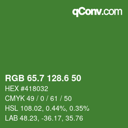 カラーコード: RGB 65.7 128.6 50 | qconv.com