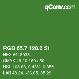 カラーコード: RGB 65.7 128.6 51 | qconv.com