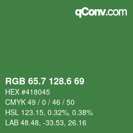 カラーコード: RGB 65.7 128.6 69 | qconv.com