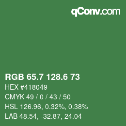カラーコード: RGB 65.7 128.6 73 | qconv.com