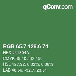 カラーコード: RGB 65.7 128.6 74 | qconv.com