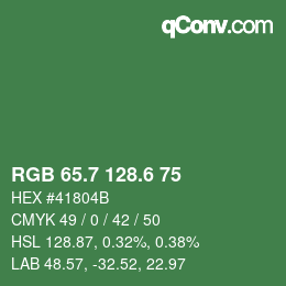 カラーコード: RGB 65.7 128.6 75 | qconv.com