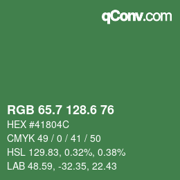 カラーコード: RGB 65.7 128.6 76 | qconv.com