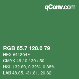 カラーコード: RGB 65.7 128.6 79 | qconv.com