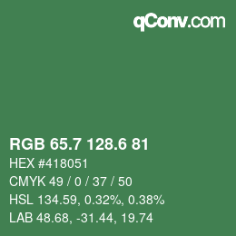 カラーコード: RGB 65.7 128.6 81 | qconv.com