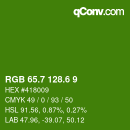 カラーコード: RGB 65.7 128.6 9 | qconv.com