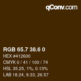 カラーコード: RGB 65.7 38.6 0 | qconv.com